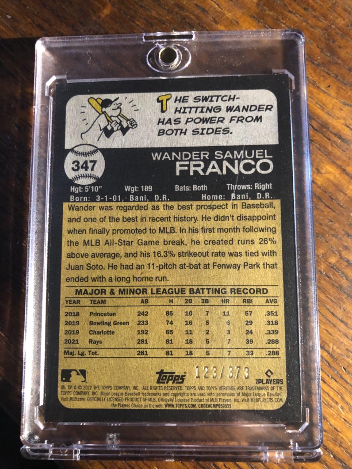 Wander Franco [Chrome Silver] 347 Prices 2022 Topps Heritage