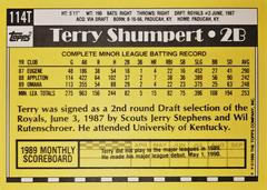 Rear | Terry Shumpert Baseball Cards 1990 Topps Traded Tiffany