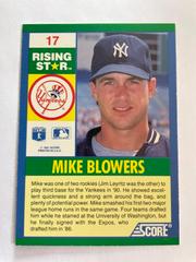 Mike Was 1of 2 Rookies. Wow | Mike Blowers Baseball Cards 1991 Score Rising Stars