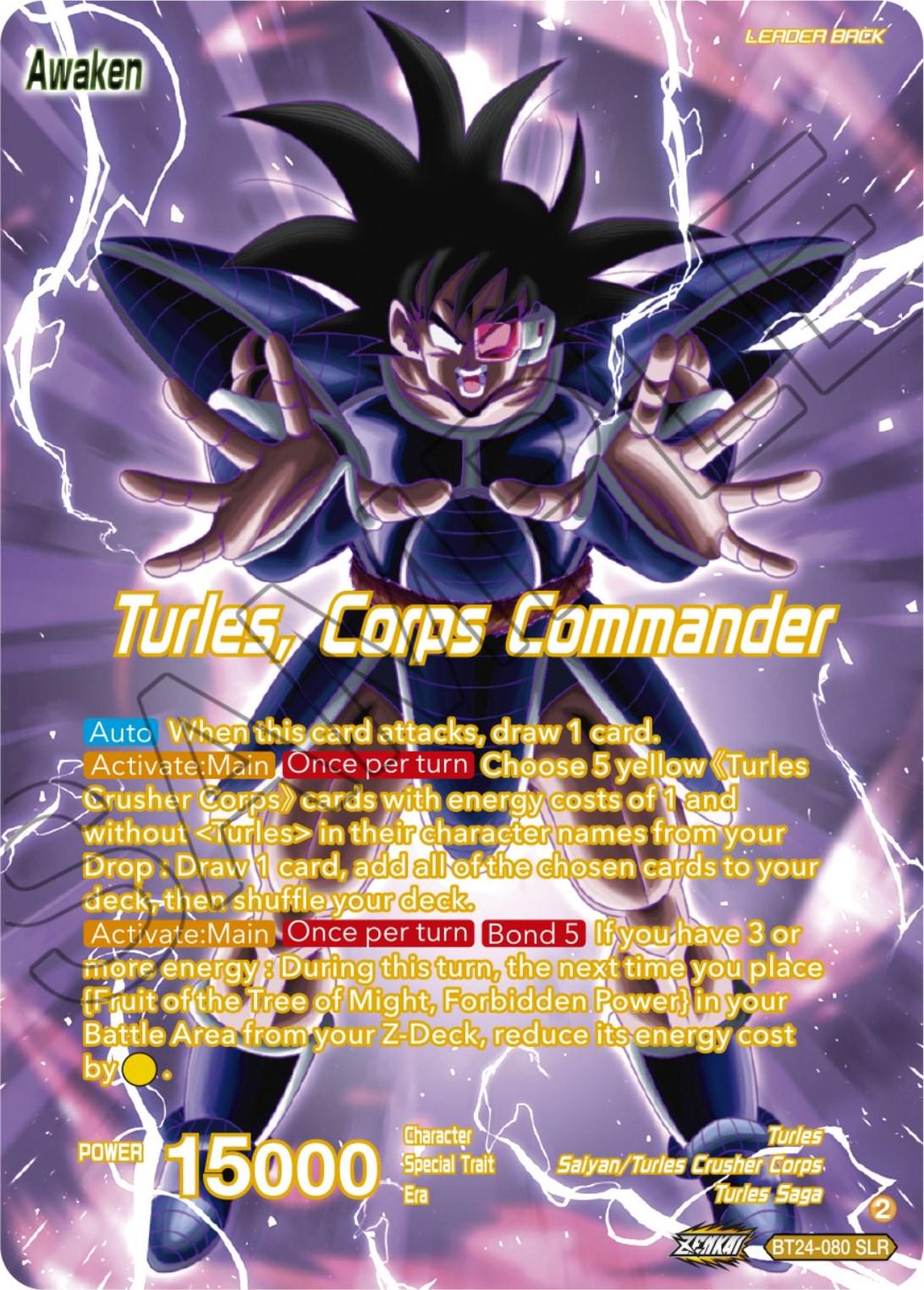 Turles // Turles, Corps Commander [SLR Foil] BT24-080 Dragon Ball Super Beyond Generations