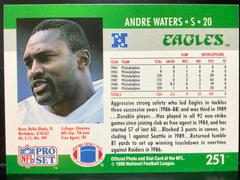 Back | Andre Waters Football Cards 1990 Pro Set
