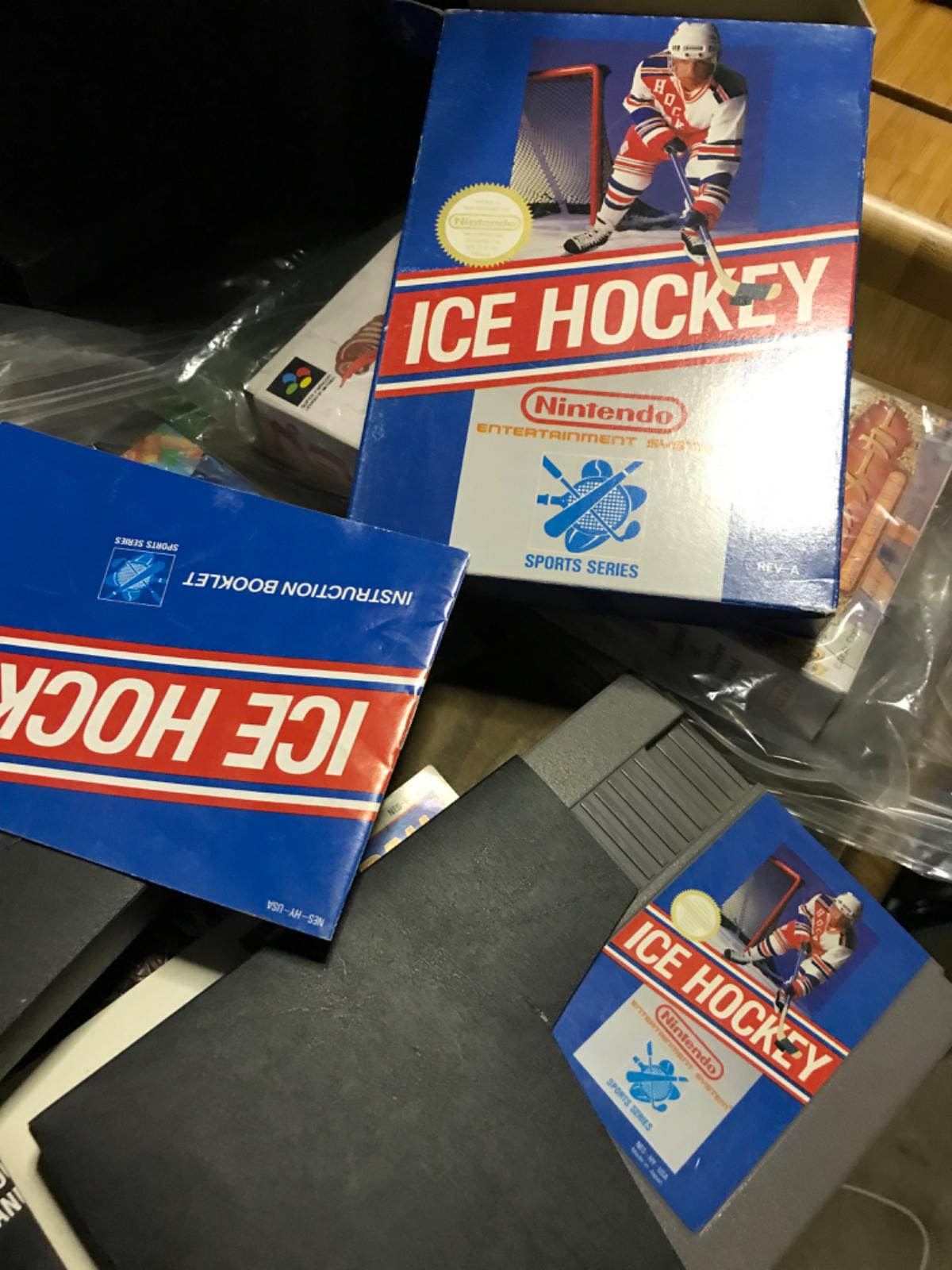 Ice Hockey Item, Box, and Manual NES