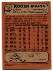 Back | Roger Maris [1968] Baseball Cards 2001 Topps Archives Reprint