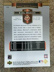 Back | Earl Weaver Baseball Cards 2003 Upper Deck Sweet Spot Classic