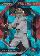 Brock Purdy [Blue Ice] #H-2 Football Cards 2023 Panini Prizm Emergent Prices