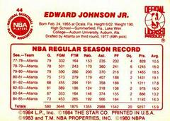 Back Side | Eddie Johnson Basketball Cards 1986 Star