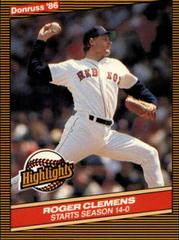 Roger Clemens Baseball Cards 1986 Donruss Highlights Prices