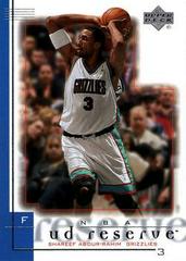 Shareef Abdur-Rahim #85 Basketball Cards 2000 Upper Deck Reserve Prices