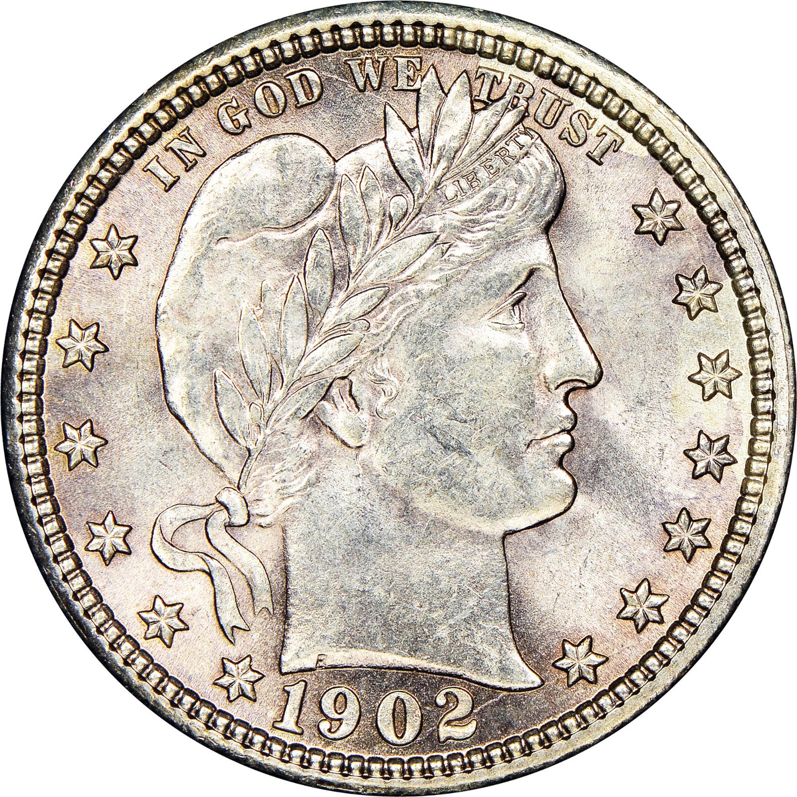 1902 [PROOF] Coins Barber Quarter