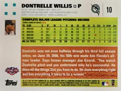 Rear | Dontrelle Willis Baseball Cards 2007 Topps Opening Day