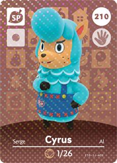 Cyrus #210 [Animal Crossing Series 3] Amiibo Cards