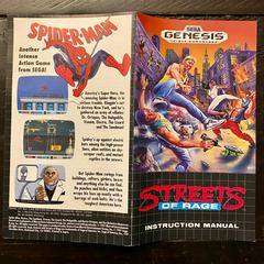 Instruction Manual (Front And Back) | Streets of Rage Sega Genesis