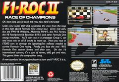 F1 ROC II Race Of Champions - Back | F1 ROC II Race of Champions Super Nintendo
