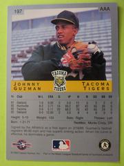 Reverse | Johnny Guzman Baseball Cards 1993 Classic Best