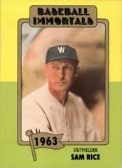 Sam Rice Baseball Cards 1980 Baseball Immortals Prices