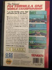 Back Of Case | Formula One F1 Sega Genesis