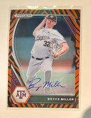 Bryce Miller [Autograph Tiger Stripes Prizm] Baseball Cards 2021 Panini Prizm Draft Picks Prices