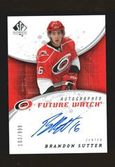 Brandon Sutter [Autograph] Hockey Cards 2008 SP Authentic Prices