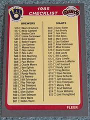Checklist 576-660 Baseball Cards 1985 Fleer Prices