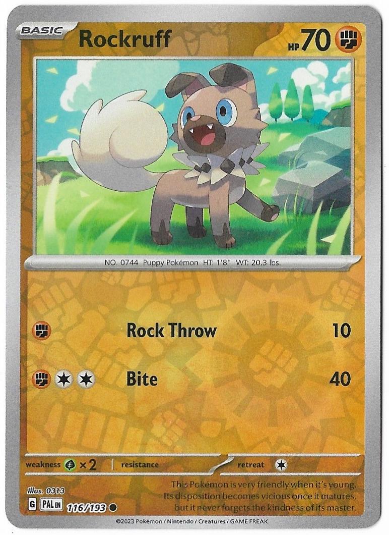 Rockruff [Reverse Holo] #116 Pokemon Paldea Evolved