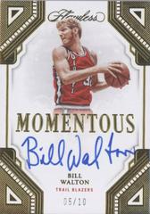 Bill Walton [Gold] #24 Basketball Cards 2022 Panini Flawless Momentous Autograph Prices
