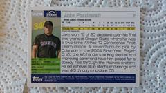 Back  | Jake Postlewait Baseball Cards 2005 Topps