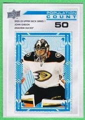 John Gibson [50] Hockey Cards 2022 Upper Deck Population Count Prices