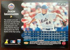 Back Side Of The Card | Jason Isringhausen Baseball Cards 1996 Denny's Instant Replay Holograms