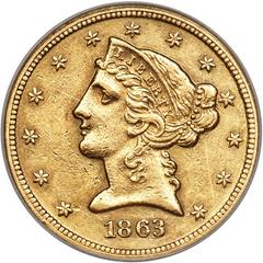 1863 Coins Liberty Head Half Eagle Prices