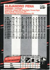 Back | Alejandro Pena Baseball Cards 1988 Fleer Update
