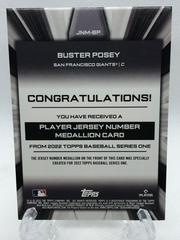 Back Of Card | Buster Posey Baseball Cards 2022 Topps Player Jersey Number Medallion Relics