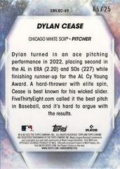 Backside Example 05/25 | Dylan Cease [Black] Baseball Cards 2023 Topps Update Stars of MLB Chrome