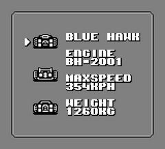 Car Selection Screen | G-Zero [Homebrew] GameBoy