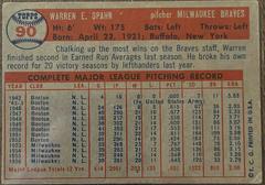 Back | Warren Spahn Baseball Cards 1957 Topps