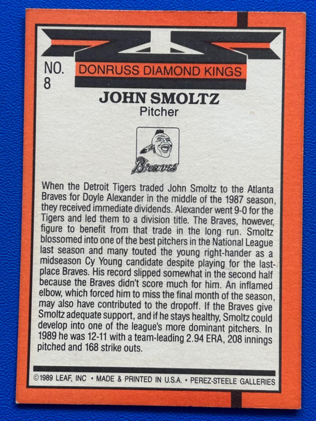 John Smoltz 8 Prices 1990 Donruss Baseball Cards