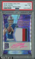 Josh Allen [Patch Autograph Neon Pink] #204 Football Cards 2018 Panini Spectra Prices