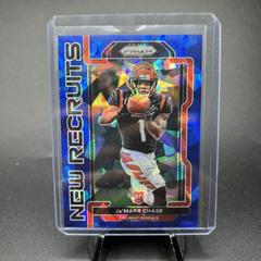 Ja'Marr Chase [Blue Ice Prizm] #NR-7 Football Cards 2021 Panini Prizm New Recruits Prices