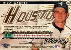 Rear | Billy Wagner Baseball Cards 1998 Fleer Tradition