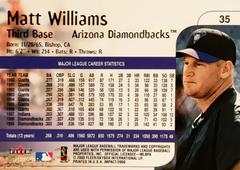 Rear | Matt Williams Baseball Cards 2000 Fleer Impact