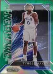 Tyrese Maxey [Green] #24 Basketball Cards 2020 Panini Prizm Emergent Prices