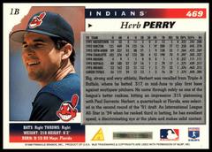 Back Of Card | Herb Perry Baseball Cards 1996 Score