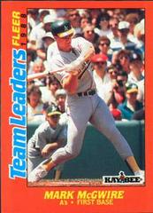 Mark McGwire #21 Baseball Cards 1988 Fleer Kaybee Team Leaders Prices