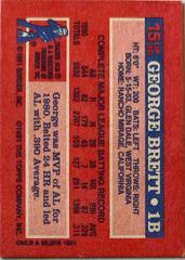 Card Back | George Brett Baseball Cards 1991 Topps Cracker Jack Series 1