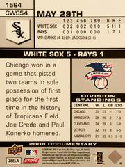 Rear | Chicago White Sox Game 54 Baseball Cards 2008 Upper Deck Documentary