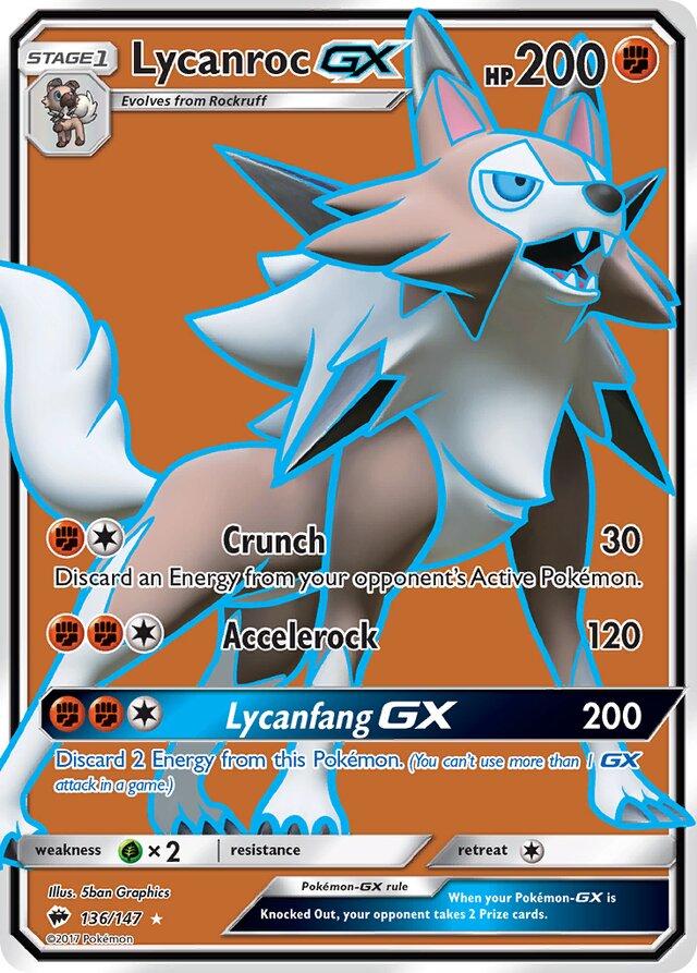 Lycanroc GX #136 Pokemon Burning Shadows