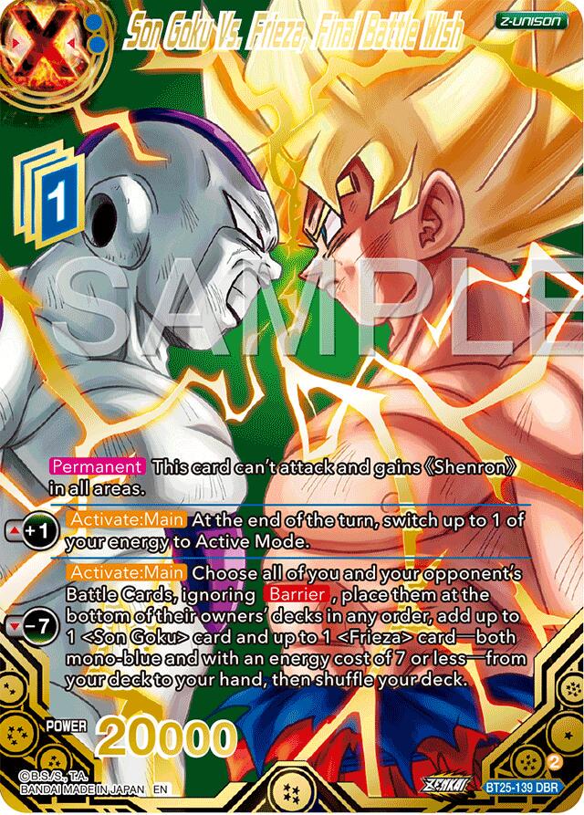 Son Goku Vs. Frieza, Final Battle Wish [DBR Foil] BT25-139 Dragon Ball Super Legend of the Dragon Balls