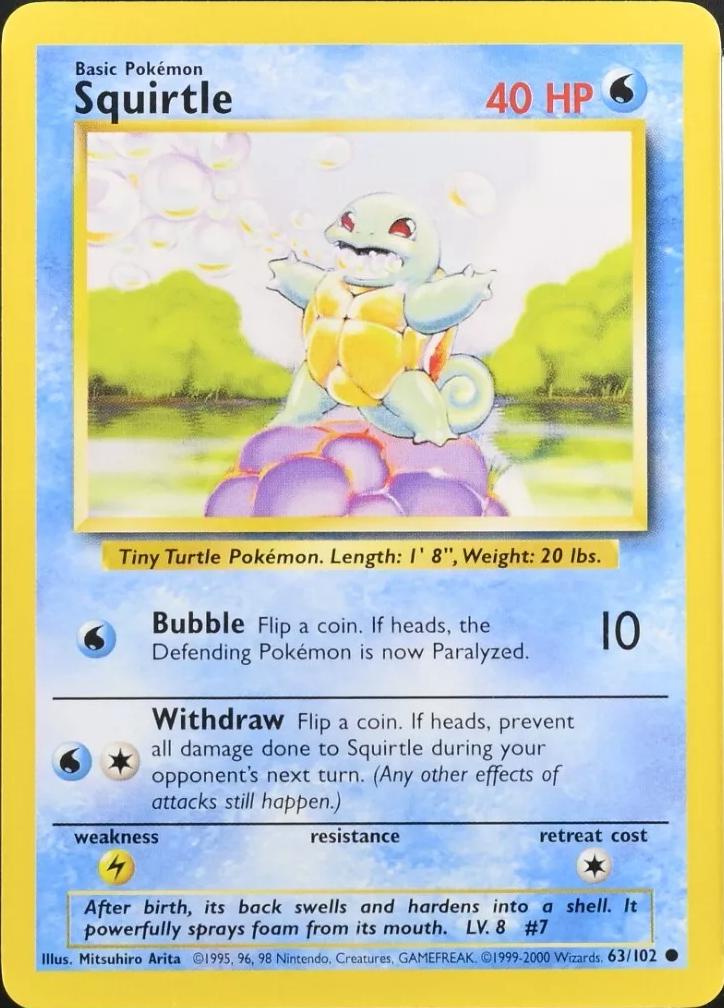 Squirtle [1999-2000] #63 Pokemon Base Set