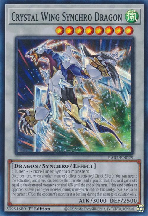 Crystal Wing Synchro Dragon [Ultimate Rare] RA02-EN029 YuGiOh 25th Anniversary Rarity Collection II