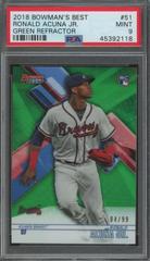 Ronald Acuna Jr. [Green Refractor] #51 Baseball Cards 2018 Bowman's Best Prices