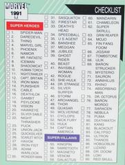 Checklist Marvel 1991 Universe Prices